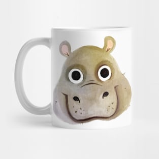 Hippo Face hand Drawn Mug